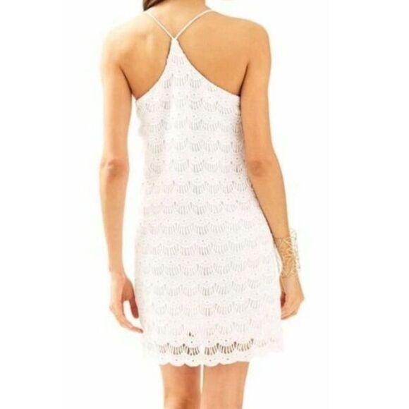 Lilly Pulitzer White Natalie Resort Scalloped Lace Strappy Tank Dress Lined Size - Picture 2 of 6